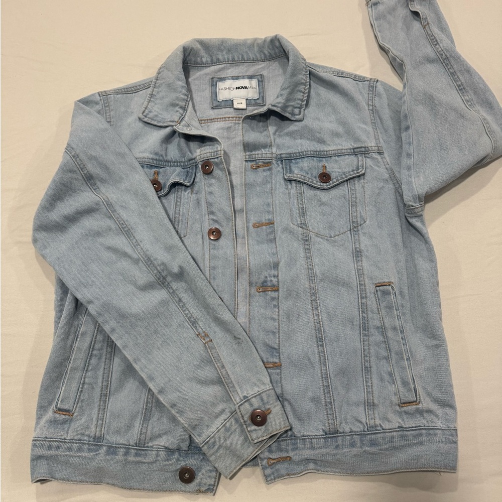 Fashion Nova Men's Light Blue Denim Jacket